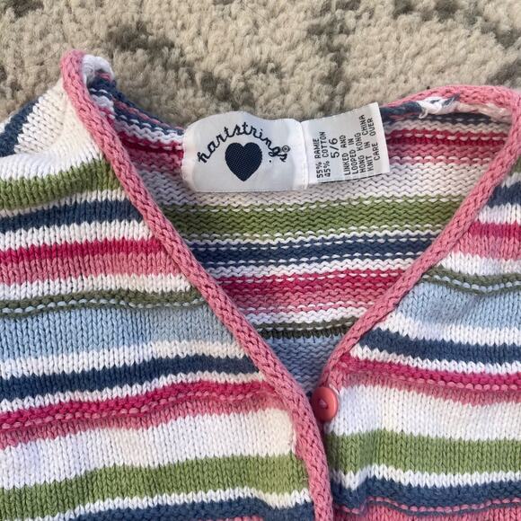 Vtg Girls Hartstrings Sweater Cardigan 5/6 - Picture 2 of 7